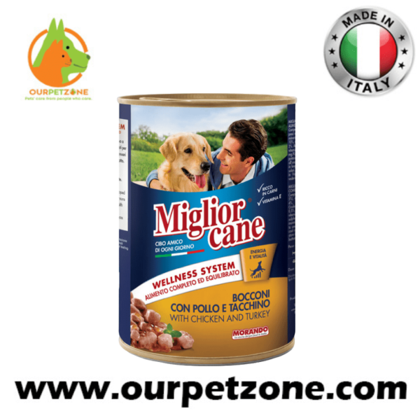 Miglior Cane Dog Chunks With Chicken And Turkey 400g