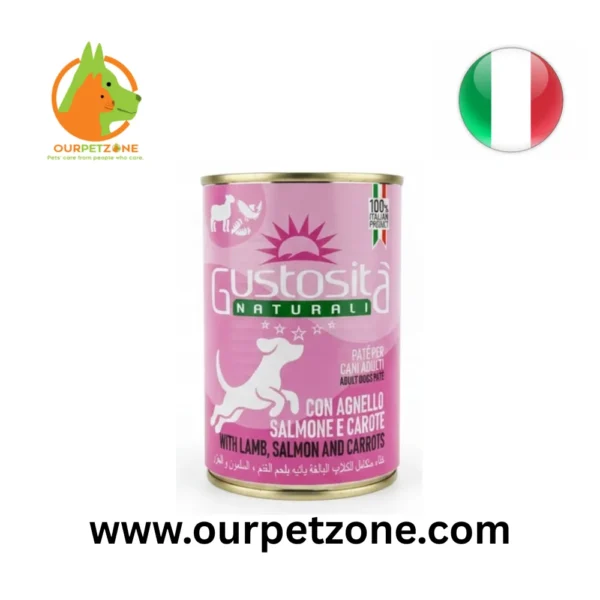 Gustosita Dog Pate Lamb&Salmon&Carrots 400g